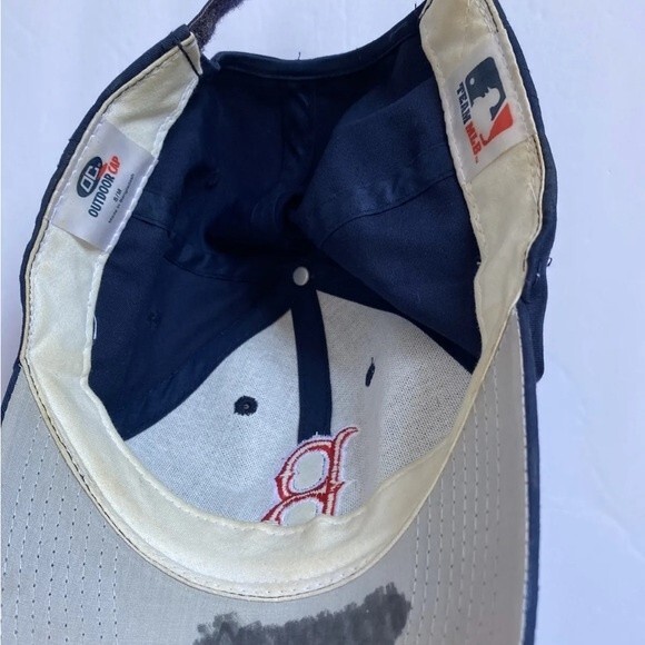 VTG Red Sox Hat Outdoor Cap MLB Baseball Blue Embroidered B Adjustable M… - Picture 6 of 12